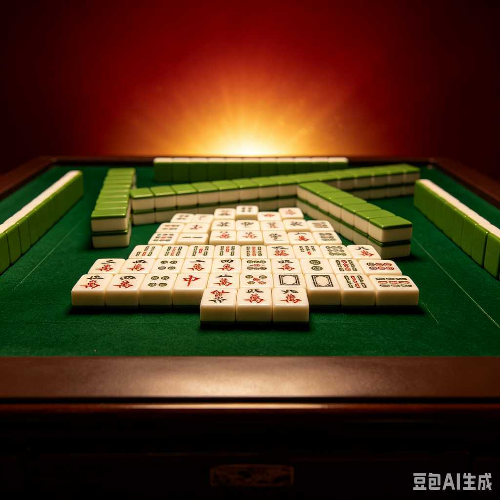 mahjong set with dice and chips
